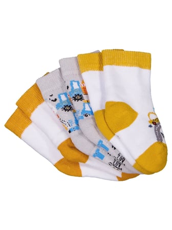 Civil Baby İş Makinesi Havlu 6- 3'lü Bebek Erk Çorap Set - Standart