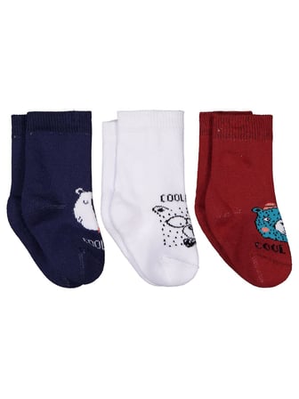 Civil Baby Animal Havlu 6- 3'lü Bebek Erk Çorap Set - Standart