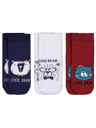 Civil Baby Animal Havlu 6- 3'lü Bebek Erk Çorap Set - Standart