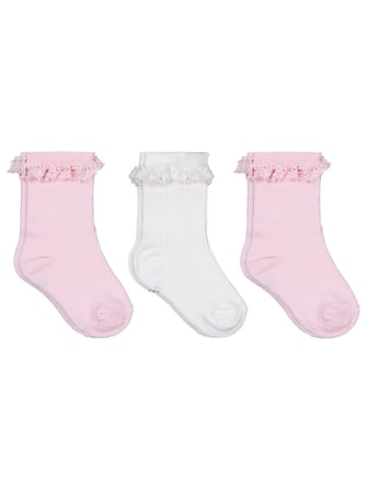 Civil Baby Fırfır Aksesuar 3'lü 6- Bebek Kız Çorap Set - Standart