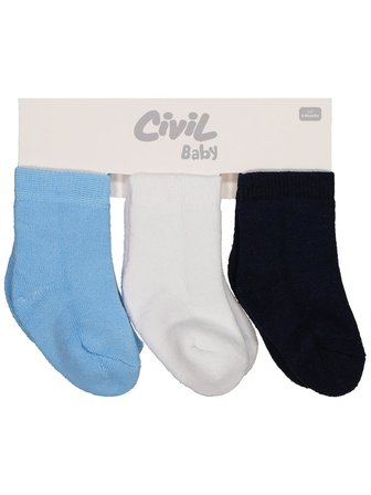 Civil Baby Basic Havlu 6-18 Ay 3'lü Bebek Erkek Çorap Set - Standart