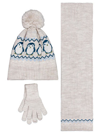 Civil Baby 6-18 Ay Atkı Bere Eldiven Set - Gri Standart