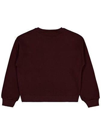 Civil Girls Püsküllü 6-9 Yaş Sweatshirt - Kahverengi 9-10 Yaş