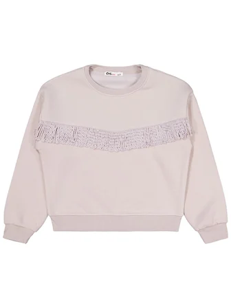 Civil Girls Püsküllü 6-9 Yaş Sweatshirt - Bej