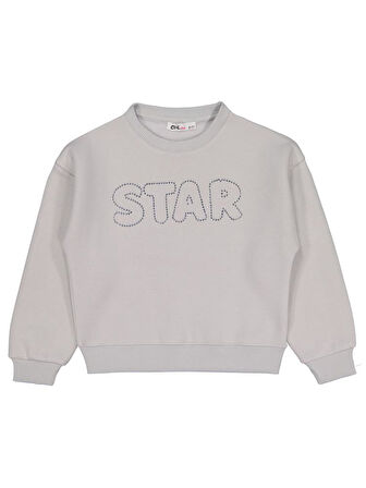 Civil Girls STAR Baskılı 6-9 Yaş Sweatshirt - Gri6-7 Yaş