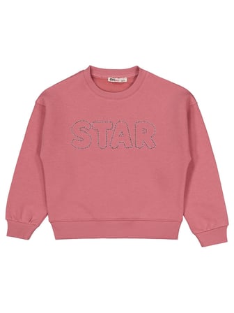 Civil Girls Star Baskılı 6-9 Yaş Sweatshirt - Pembe