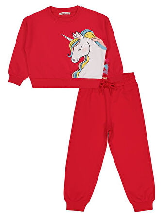 Civil Girls Unicorn Baskılı 2-5 Yaş Eşofman Takımı - Fusya3-4 Yaş