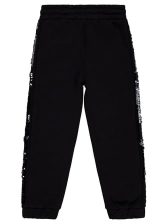 Civil Girls Şerit Pul Nakışlı 6-9 Yaş Eşofman Altı - Siyah 8-9 Yaş