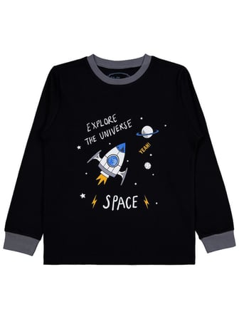Civil Boys Uzay Kamuflaj Emp. Space Baskılı 6-9 Yaş Pijama Takımı - Gri 7-8 Yaş