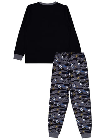 Civil Boys Uzay Kamuflaj Emp. Space Baskılı 6-9 Yaş Pijama Takımı - Gri 7-8 Yaş