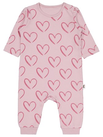 Civil Baby Tramlı Kalp Empirme 6-18 Ay Tulum - Pembe