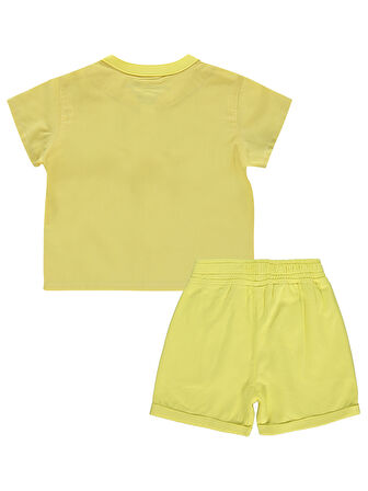 Tuffy Erkek Bebek Şortlu Takım 9-24 Ay Sarı