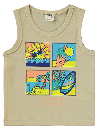 Civil Baby Erkek Bebek Şortlu  Takım 6-18 Ay Bej