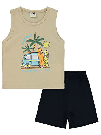 Civil Baby Erkek Bebek Şortlu  Takım 6-18 Ay Bej