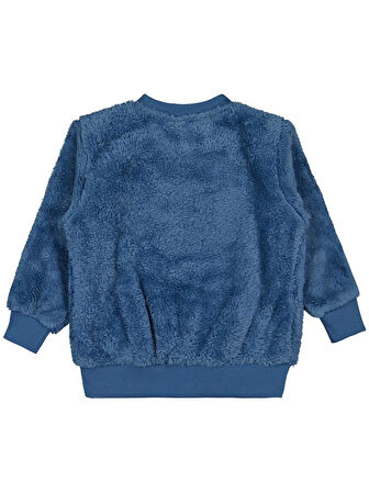 Civil Boys Ayı Nakışlı 2-5 Yaş Sweatshirt - Mavi 5-6 Yaş