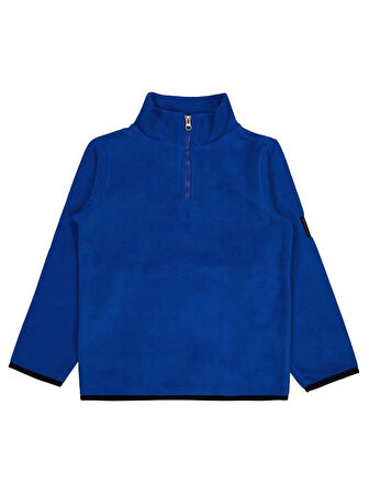 Civil Boys Fermuarlı Armalı Polar 6-9 Yaş Sweatshirt - Mavi 6-7 Yaş