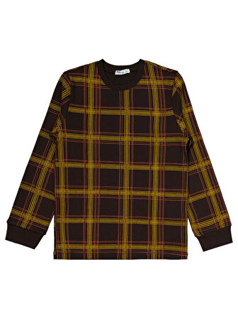 Civil Boys Ekose Empirmeli 6-9 Yaş Pijama Takımı - Kahverengi7-8 Yaş