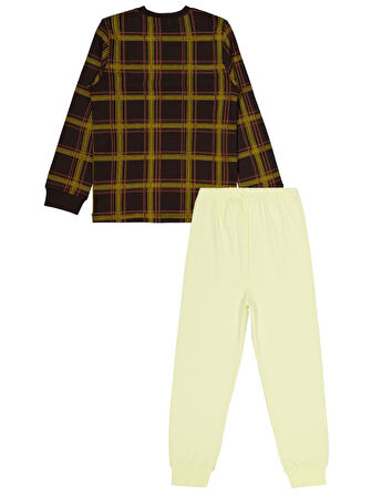Civil Boys Ekose Empirmeli 6-9 Yaş Pijama Takımı - Kahverengi9-10 Yaş