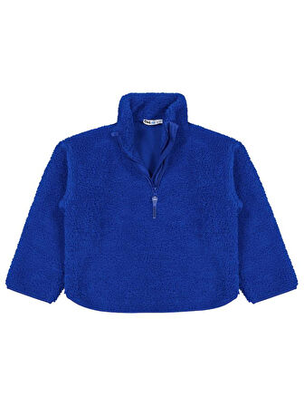 Civil Boys Biyeli Yarım Fermuarlı 6-9 Yaş Sweatshirt - Mavi 6-7 Yaş