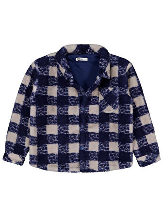 Civil Boys Ekoseli Welsoft 6-9 Yaş Gömlek - Lacivert 9-10 Yaş