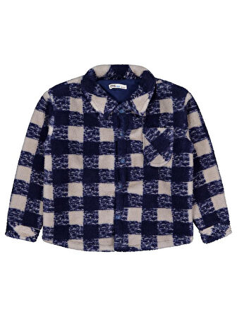 Civil Boys Ekoseli Welsoft 6-9 Yaş Gömlek - Lacivert 8-9 Yaş