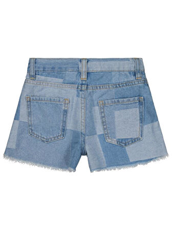 Civil Girls Ekose Desenli 2-5 Yaş Şort - Mavi 4-5 Yaş