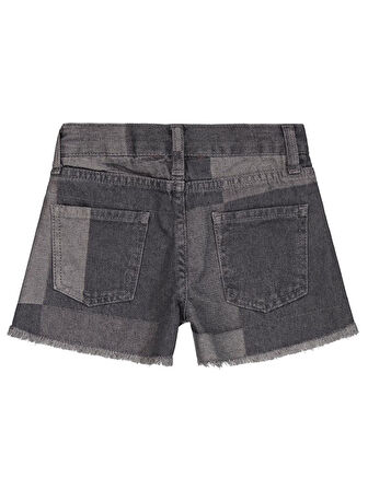 Civil Girls Ekose Desenli 2-5 Yaş Şort - Gri 5-6 Yaş