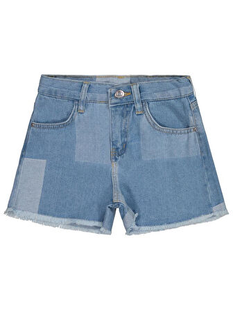 Civil Girls Ekose Desenli 10-13 Yaş Şort - Mavi 10-11 Yaş