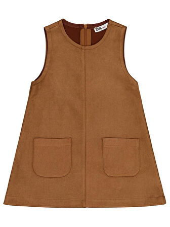 Civil Girls 2-5 Yaş Elbise - Kahverengi 4-5 Yaş