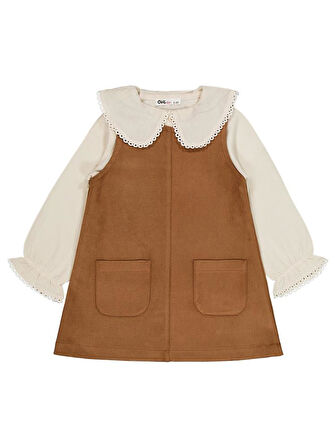 Civil Girls 2-5 Yaş Elbise - Kahverengi 2-3 Yaş