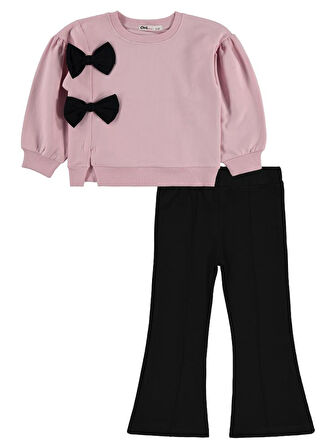 Civil Girls Fiyonk Aksesuarlı 2-5 Yaş Takım - Pudra2-3 Yaş