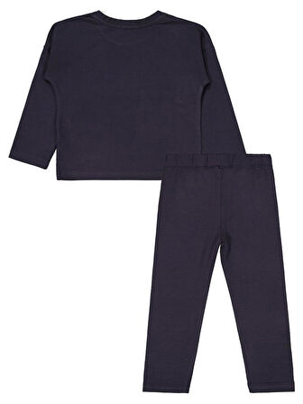 Civil Girls Simli Yıldız Baskılı 2-5 Yaş Takım - Gri5-6 Yaş