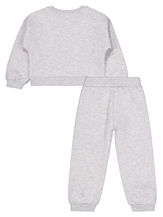 Civil Girls Yıldız Pul Nakışlı 2-5 Yaş Eşofman Takımı - Gri 3-4 Yaş