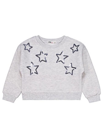 Civil Girls Yıldız Pul Nakışlı 2-5 Yaş Eşofman Takımı - Gri 3-4 Yaş