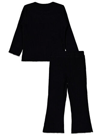 Civil Girls Fırfır Yakalı 2-5 Yaş Takım - Siyah 2-3 Yaş