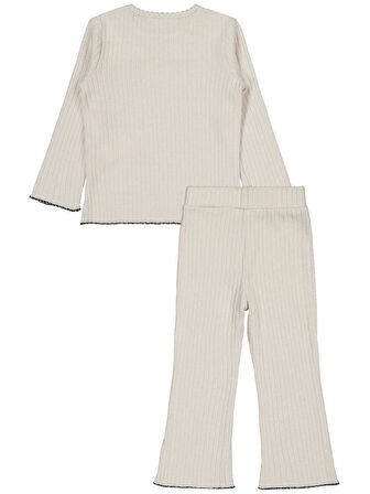 Civil Girls Fırfır Yakalı 2-5 Yaş Takım - Bej 2-3 Yaş