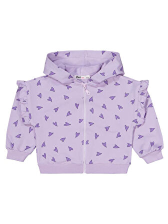 Civil Girls Kalp Baskılı 2-5 Yaş Eşofman Takımı - Lila 2-3 Yaş