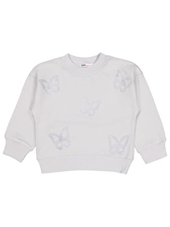 Civil Girls Simli Kelebek Baskılı 2-5 Yaş Takım - Gri3-4 Yaş