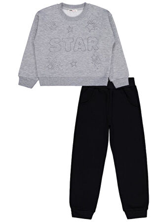 Civil Girls Star Baskılı 6-9 Yaş Eşofman Takımı - Gri 7-8 Yaş