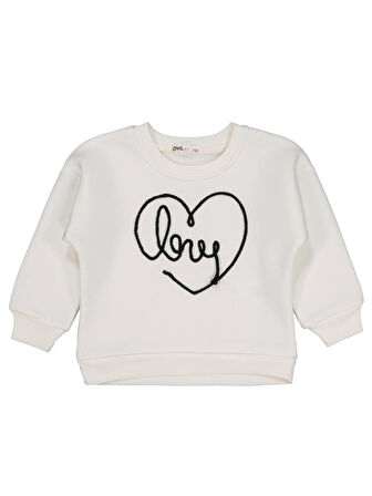 Civil Girls Kalpli Love Nakışlı 2-5 Yaş Eşofman Takımı - Ekru2-3 Yaş