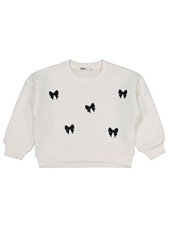 Civil Girls Fiyonk Nakışlı 2-5 Yaş Eşofman Takımı - Ekru 4-5 Yaş