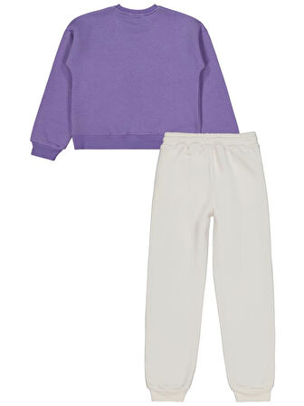 Civil Girls Brooklyn Baskılı 10-13 Yaş Eşofman Takımı - Lila 13-14 Yaş