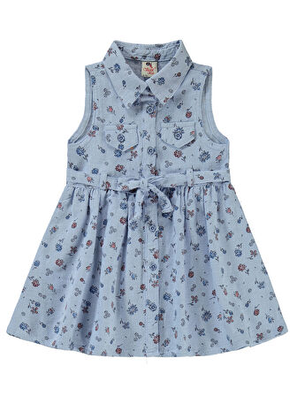 Varol Kız Çocuk Elbise 2-5 Yaş Mavi