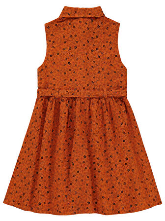 Varol Kız Çocuk Elbise 6-9 Yaş Turuncu