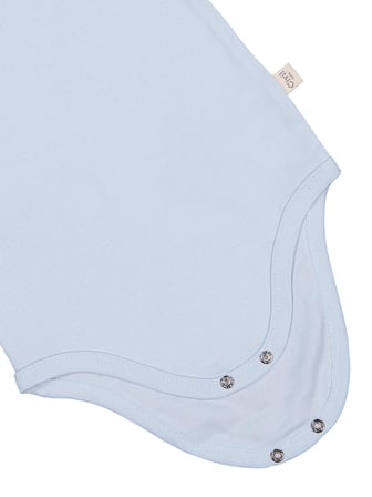Civil Baby Düz Renkli Kısa Kol 1-3 Yaş Çıtçıtlı Badi - Mavi 12-18 Ay