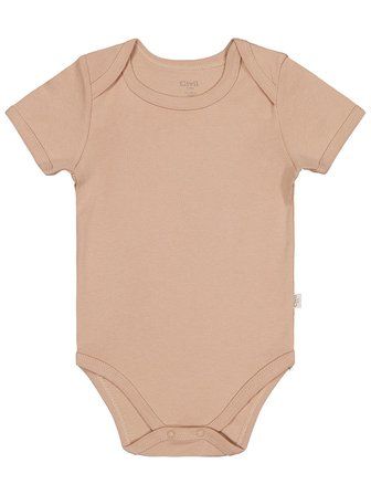 Civil Baby Düz Renkli Kısa Kol 1-3 Yaş Çıtçıtlı Badi - Kahverengi 18-24 Ay