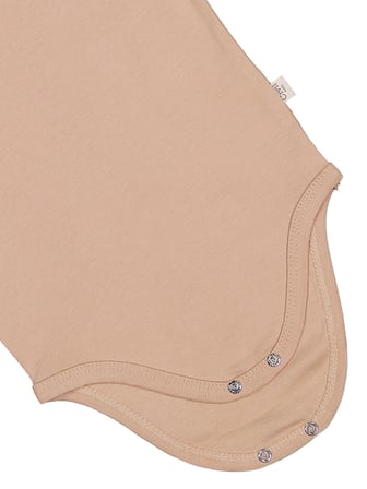 Civil Baby Düz Renkli Kısa Kol 1-3 Yaş Çıtçıtlı Badi - Kahverengi 18-24 Ay