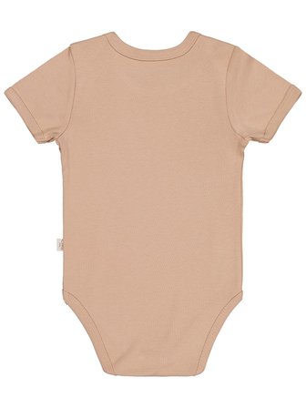 Civil Baby Düz Renkli Kısa Kol 1-3 Yaş Çıtçıtlı Badi - Kahverengi 18-24 Ay
