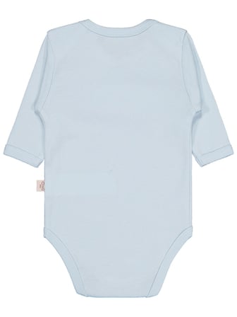 Civil Baby Düz Renkli Uzun Kol 3-9 Ay Çıtçıtlı Badi - Mavi 3-6 Ay