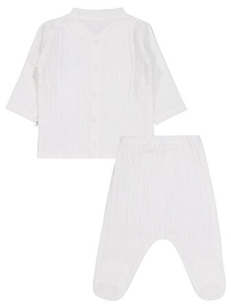 Civil Baby Ayıcık Baskılı 1-9 Ay Pijama Takımı - Ekru 3-6 Ay